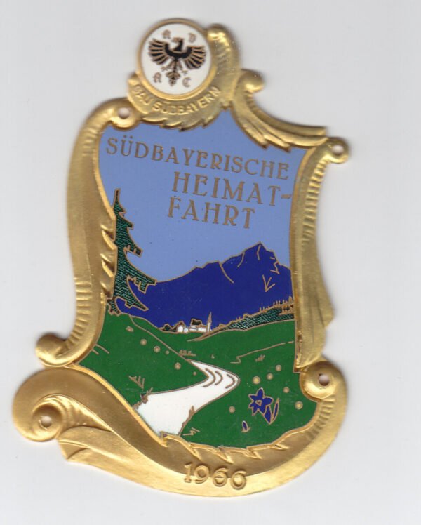 Autoplakette "Südbayerische Heimatfahrt 1966"