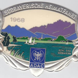 Autoplakette "Südbayerische Heimatfahrt 1968 ADAC"