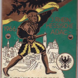 Autoplakette "3. Rhein Hessische ADAC Zuverlässigkeitsfahrt 1966"