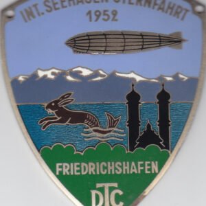 Autoplakette "Int. Seehasen-Sternfahrt 1952 Friedrichshafen DTC"