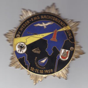 Autoplakette "V. Weser - EMS Nachtorientierung Bad Zwischenahn 10.-11.10.1959"